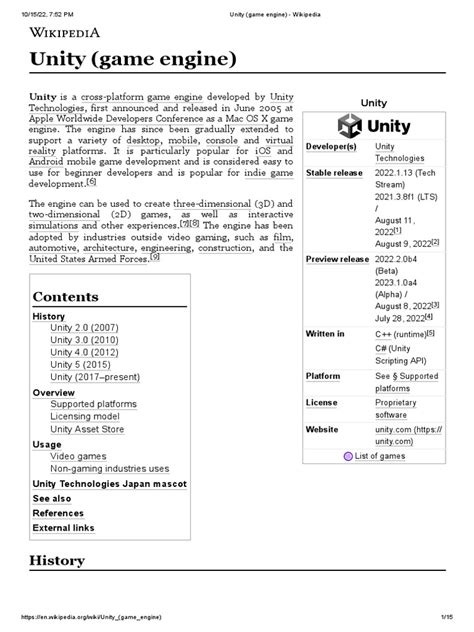 unity game engine wikipedia